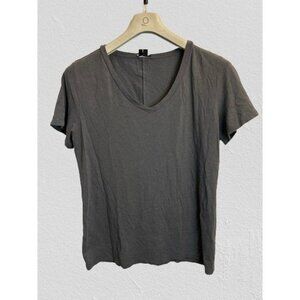 TEORY Gray V-Neck Tee Cotton T-Shirt Size Med
